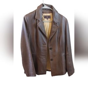 Wilsons notch collar leather jacket